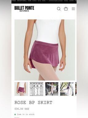 Bullet Pointe Rose Ballet Skirt